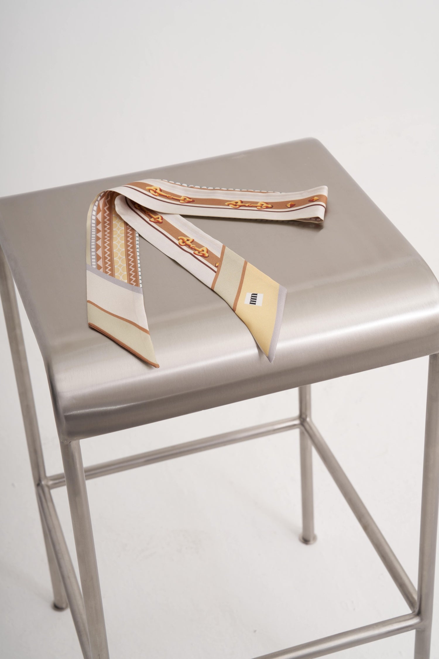 Cream Belt Skinny Twill