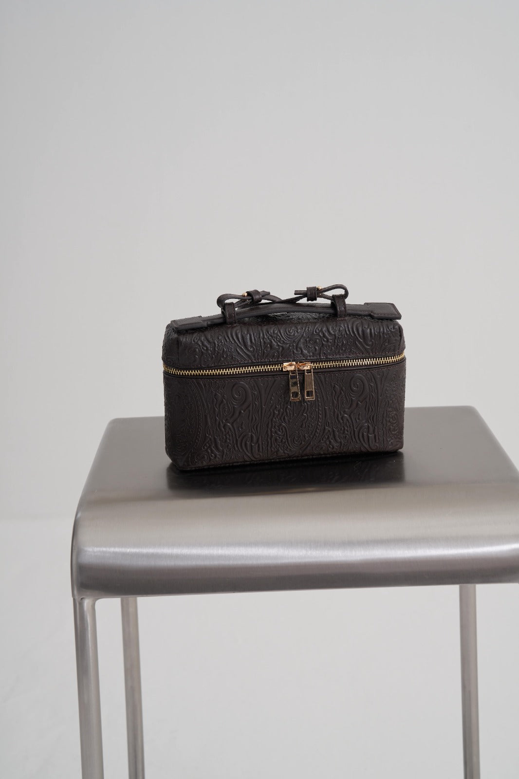 Brown Boxy Handle Bag