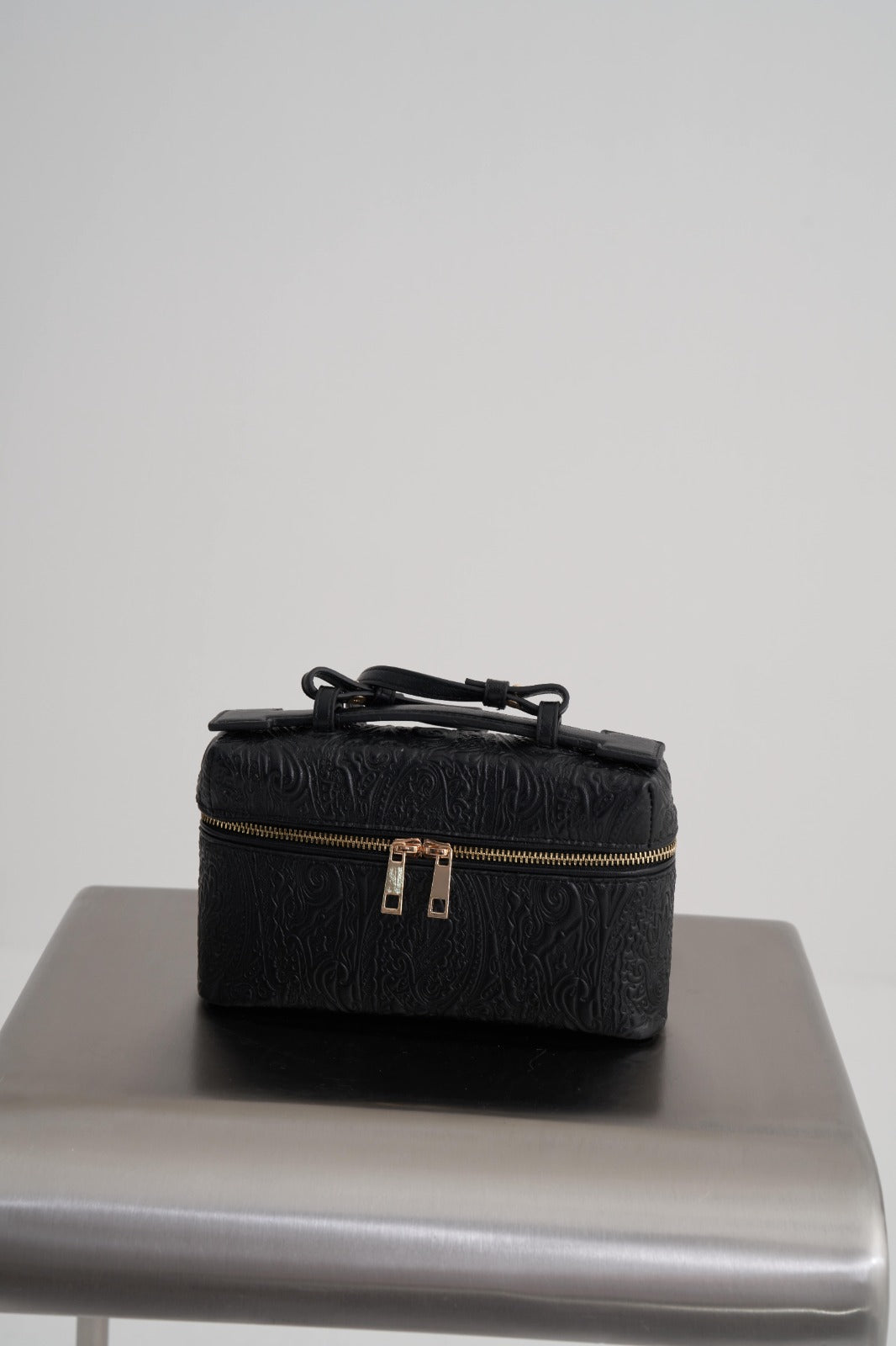 Black Boxy Handle Bag