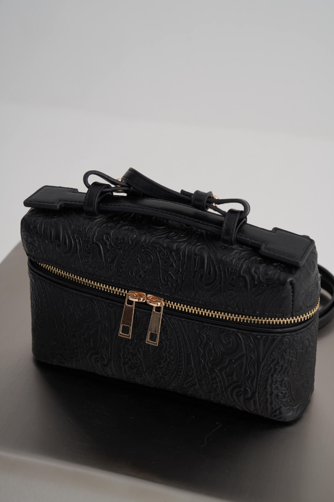 Black Boxy Handle Bag