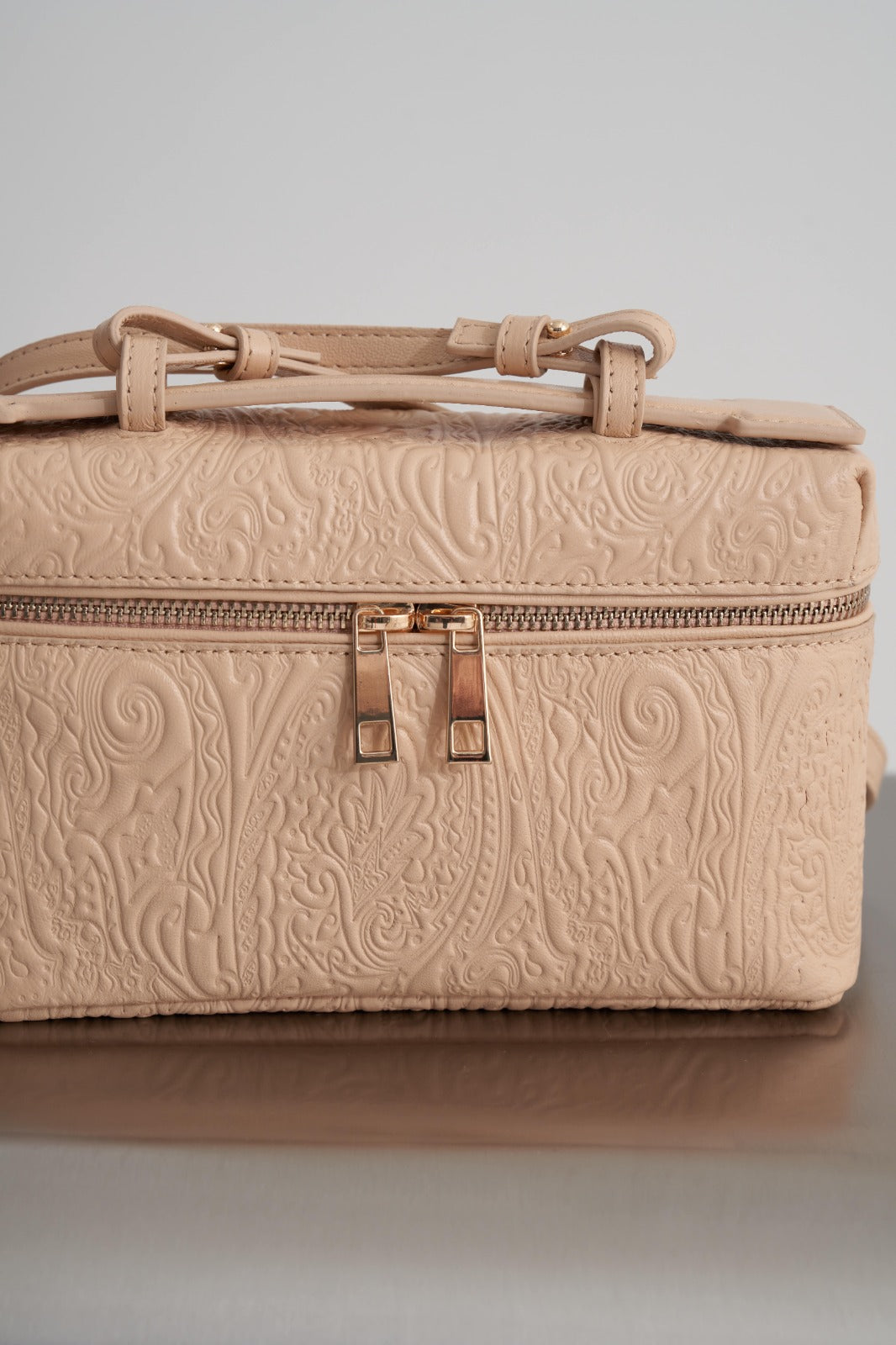 Skin Color Boxy Handle Bag