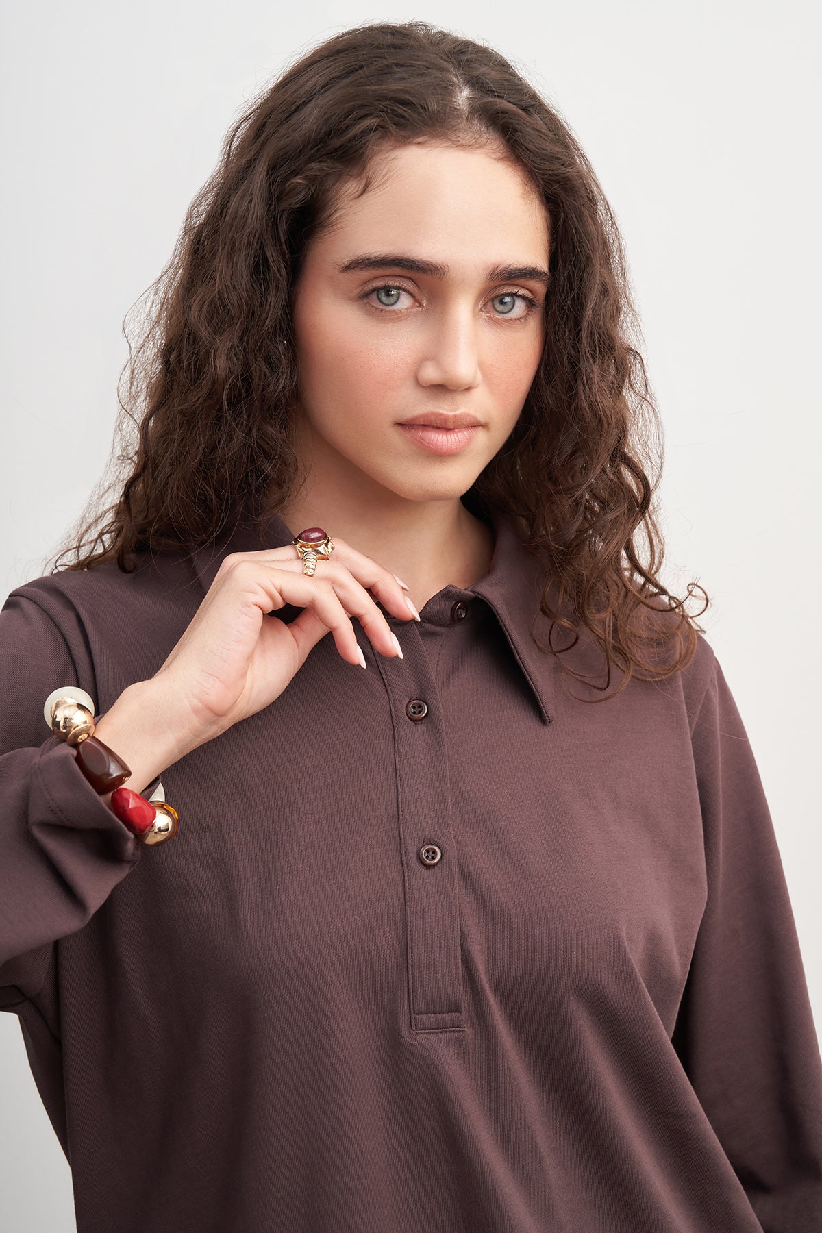 Patlı Kahverengi Sweatshirt