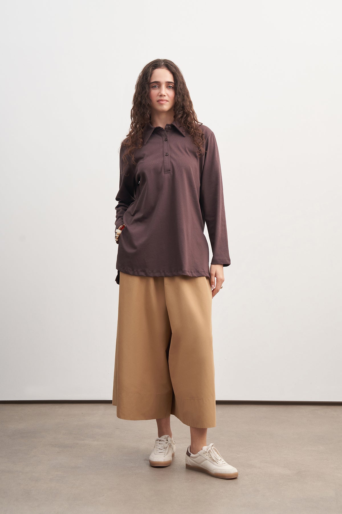 Patlı Kahverengi Sweatshirt