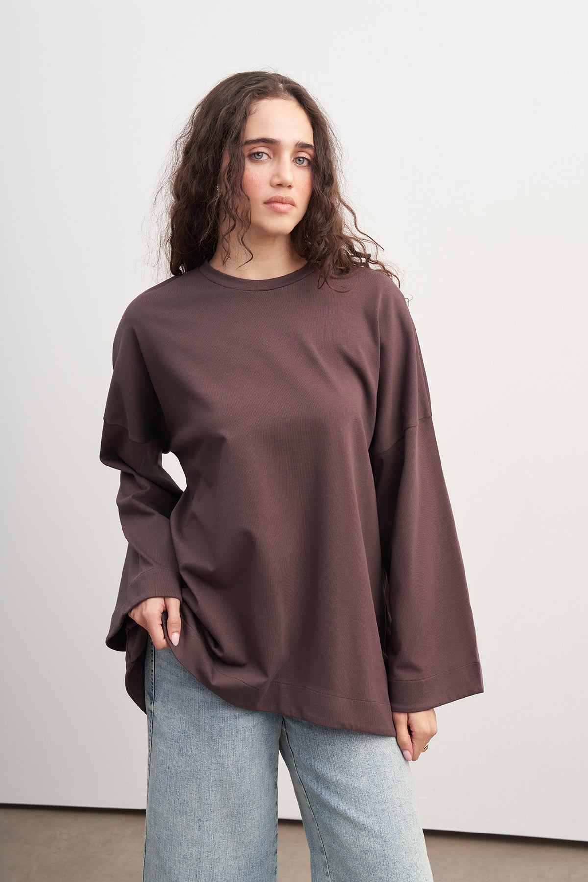 Kahverengi Basic Sweatshirt