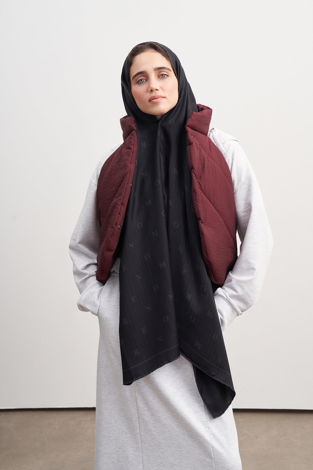 Bordo Crop Puf Yelek