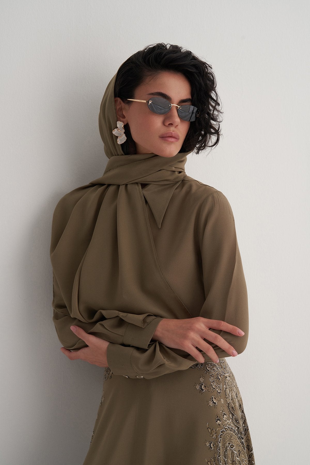 Khaki Silk