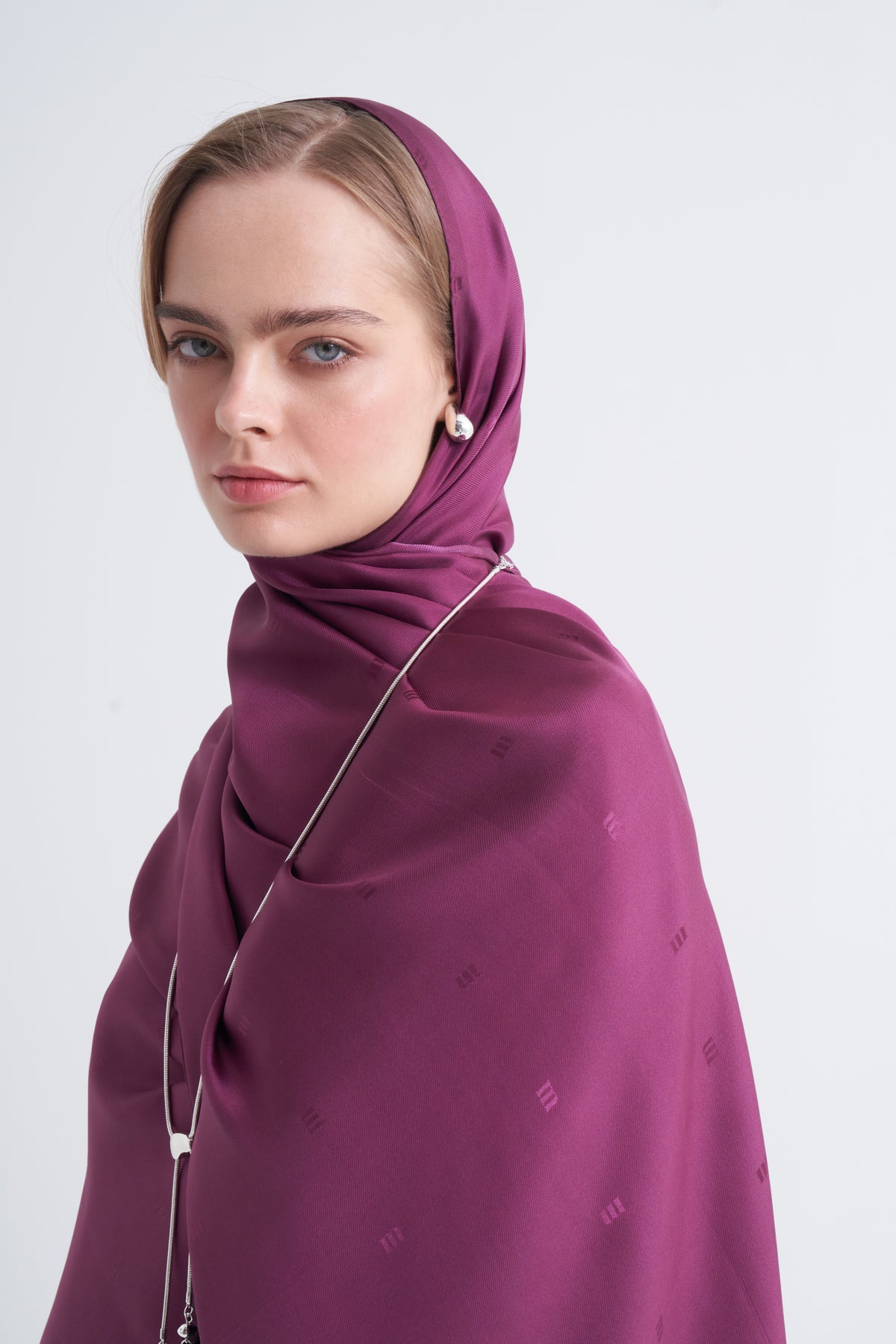 Mürdüm M Logo Twill İpek Şal