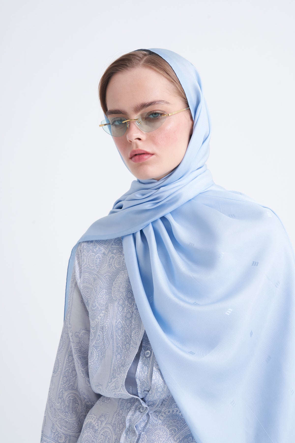 Bebe Mavisi M Logo Twill İpek Şal