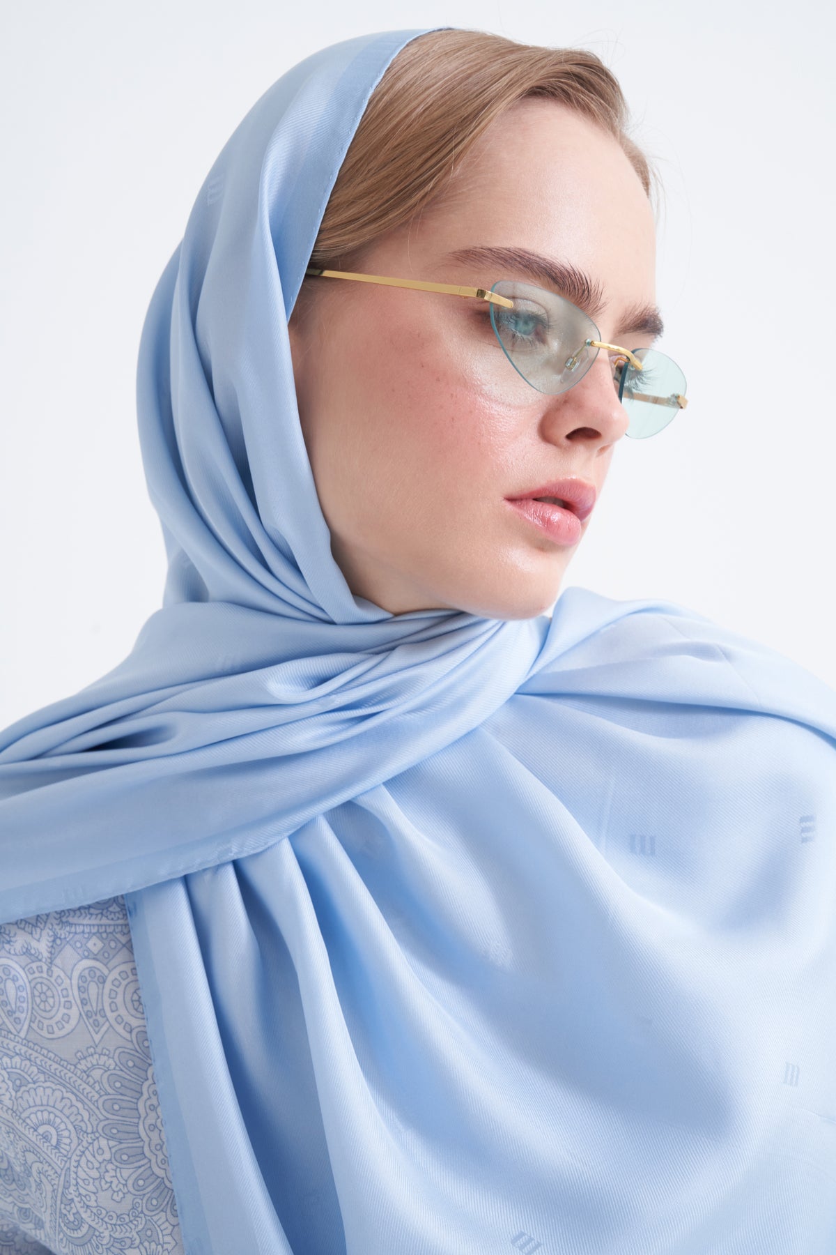 Bebe Mavisi M Logo Twill İpek Şal