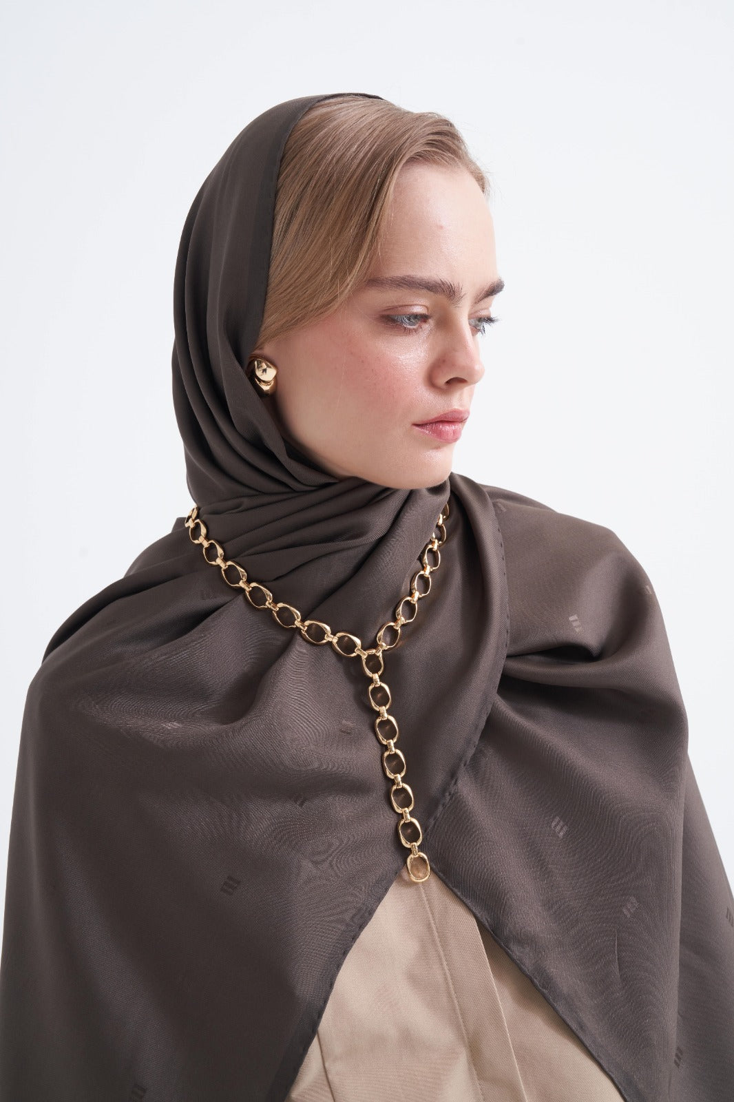 Acı Kahve M Logo Twill İpek Şal