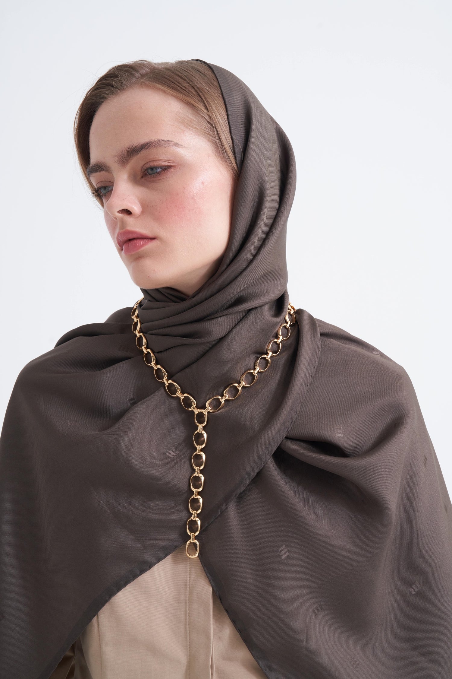 Acı Kahve M Logo Twill İpek Şal