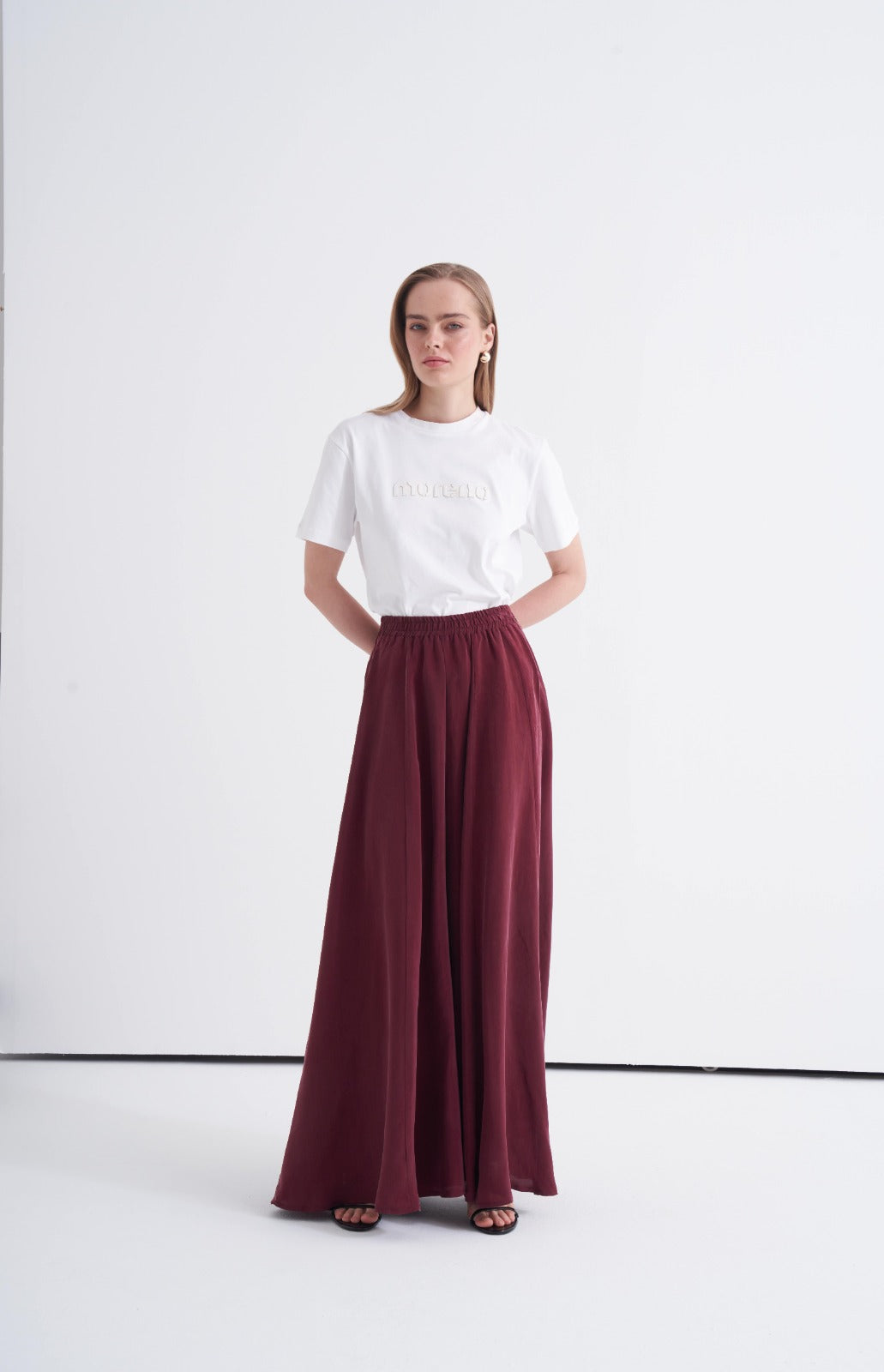 Cupro Bordo Pantolon Etek
