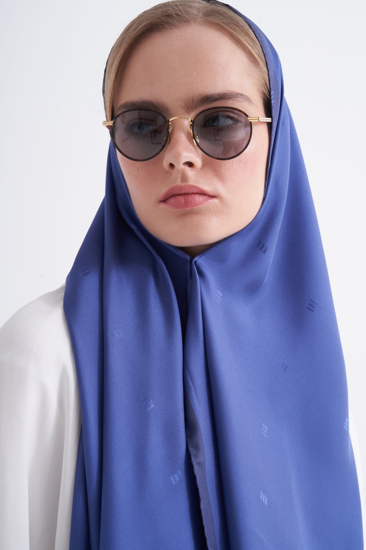 Morcivert M Logo Twill İpek Şal
