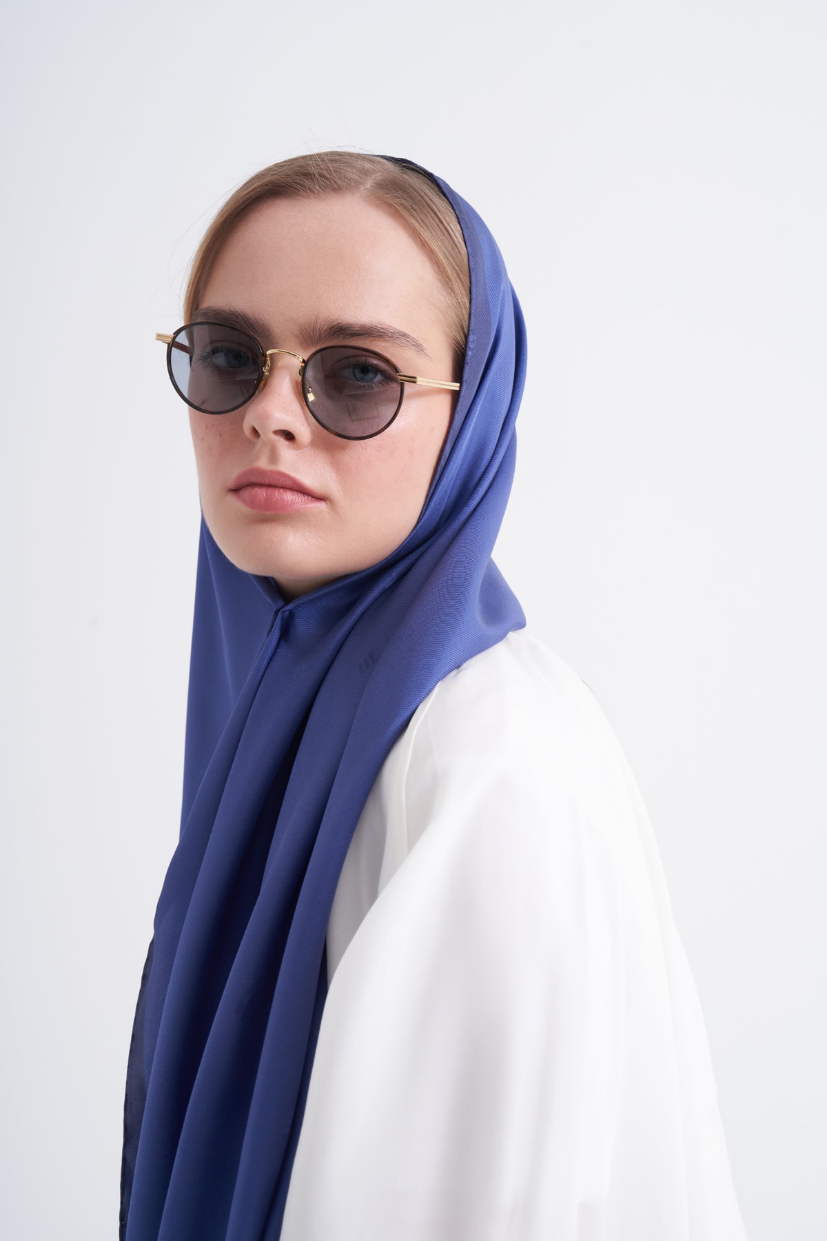 Morcivert M Logo Twill İpek Şal