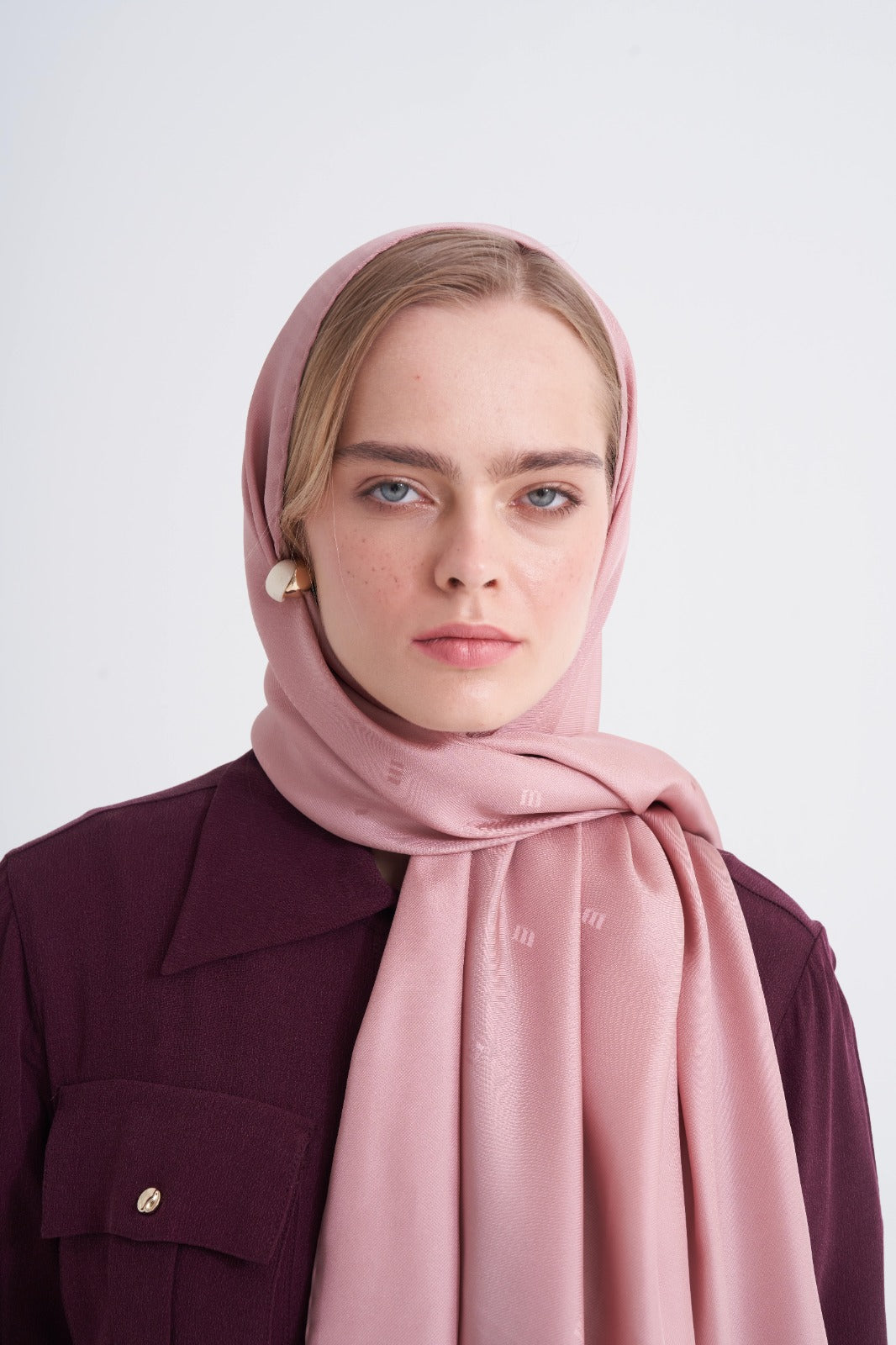 Pudra M Logo Twill İpek Şal