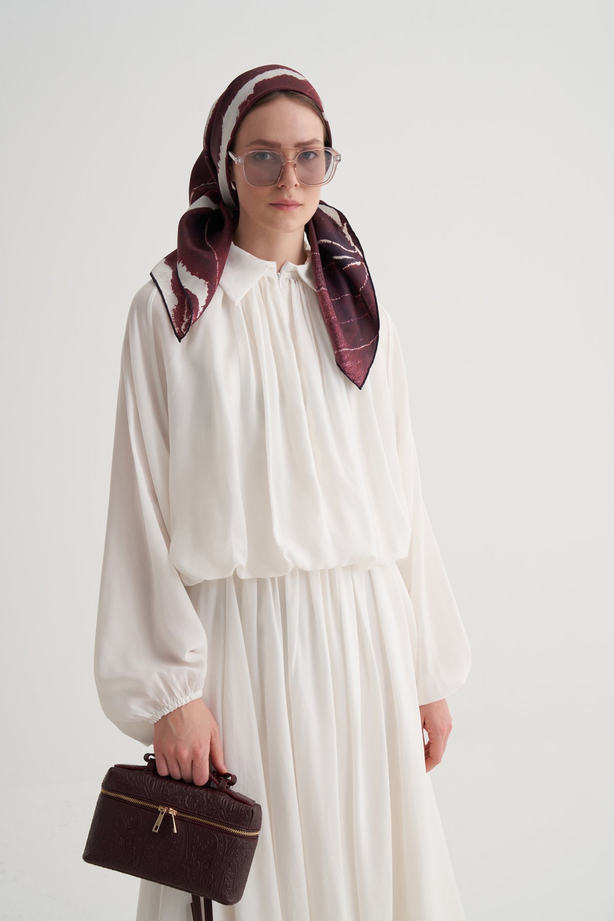 Burgundy Abstract Scarf