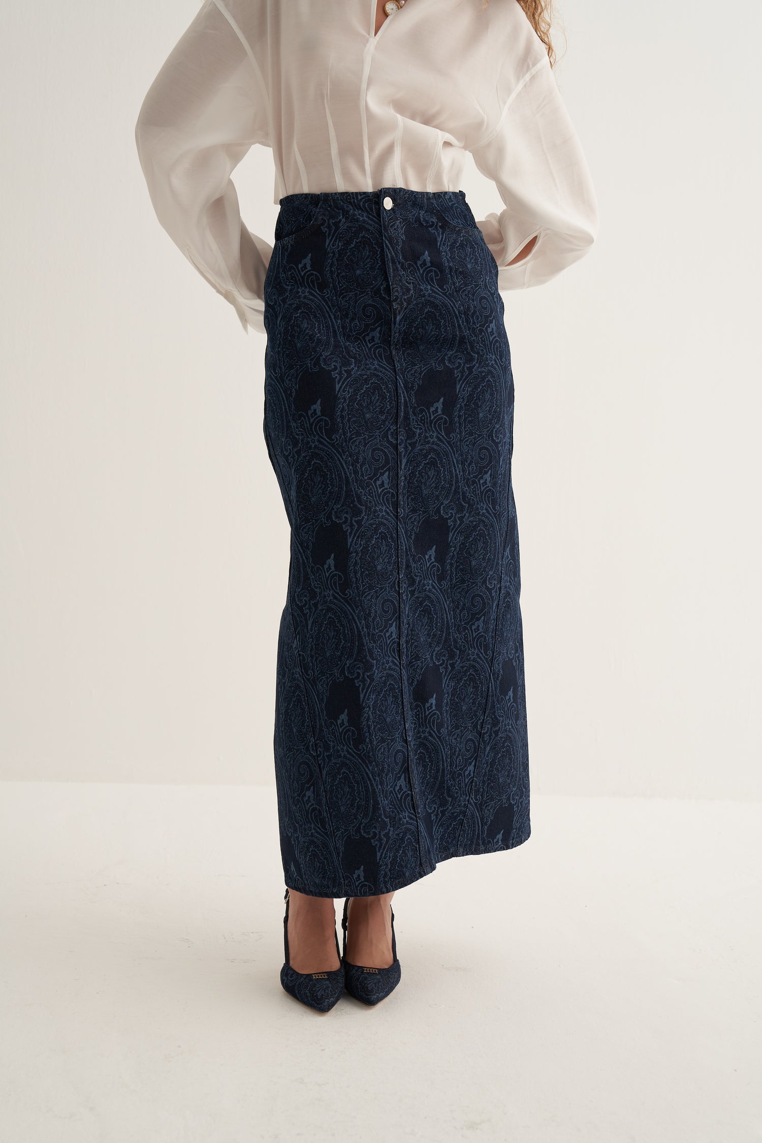 Paisley Denim Etek
