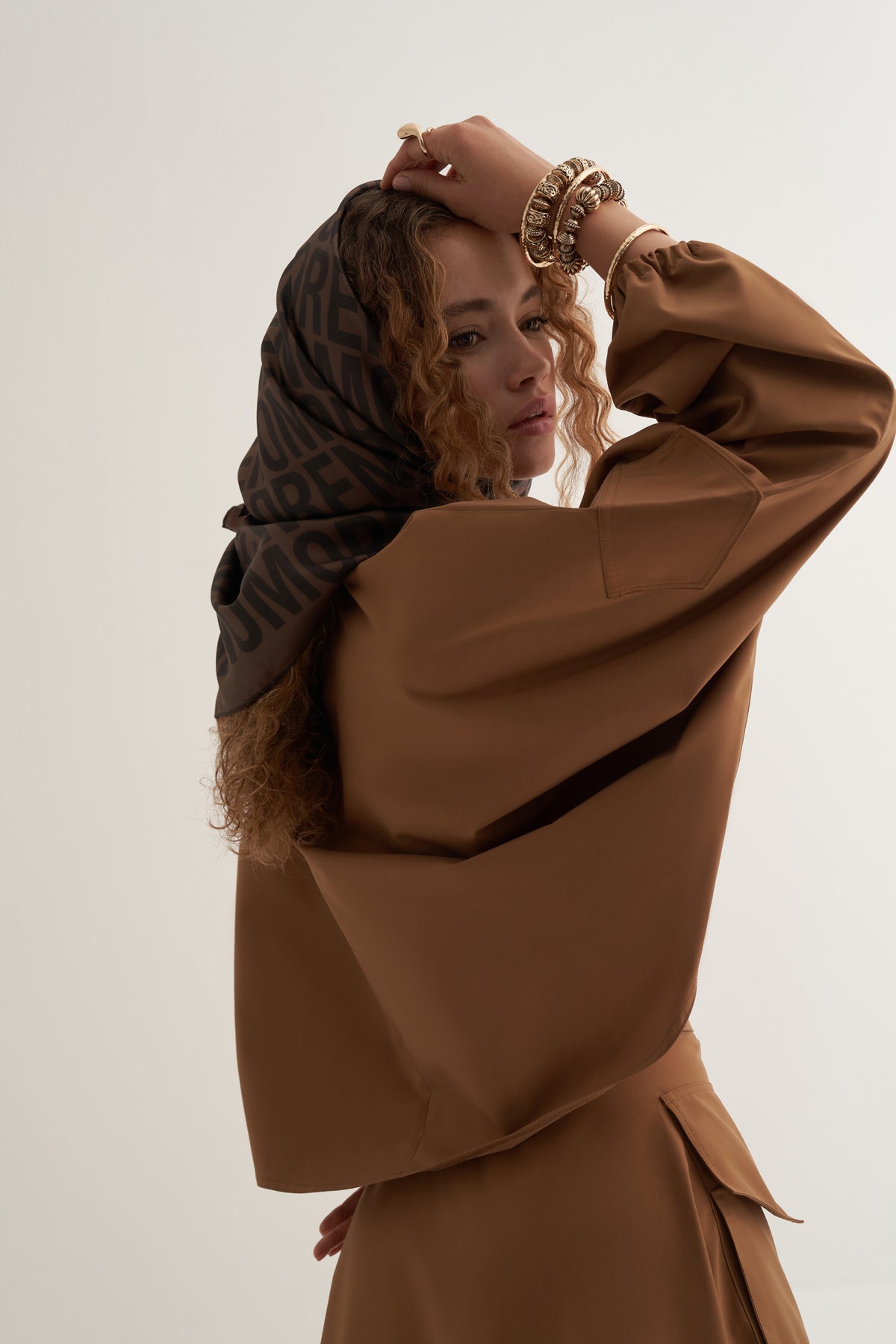 Brown Logo Scarf