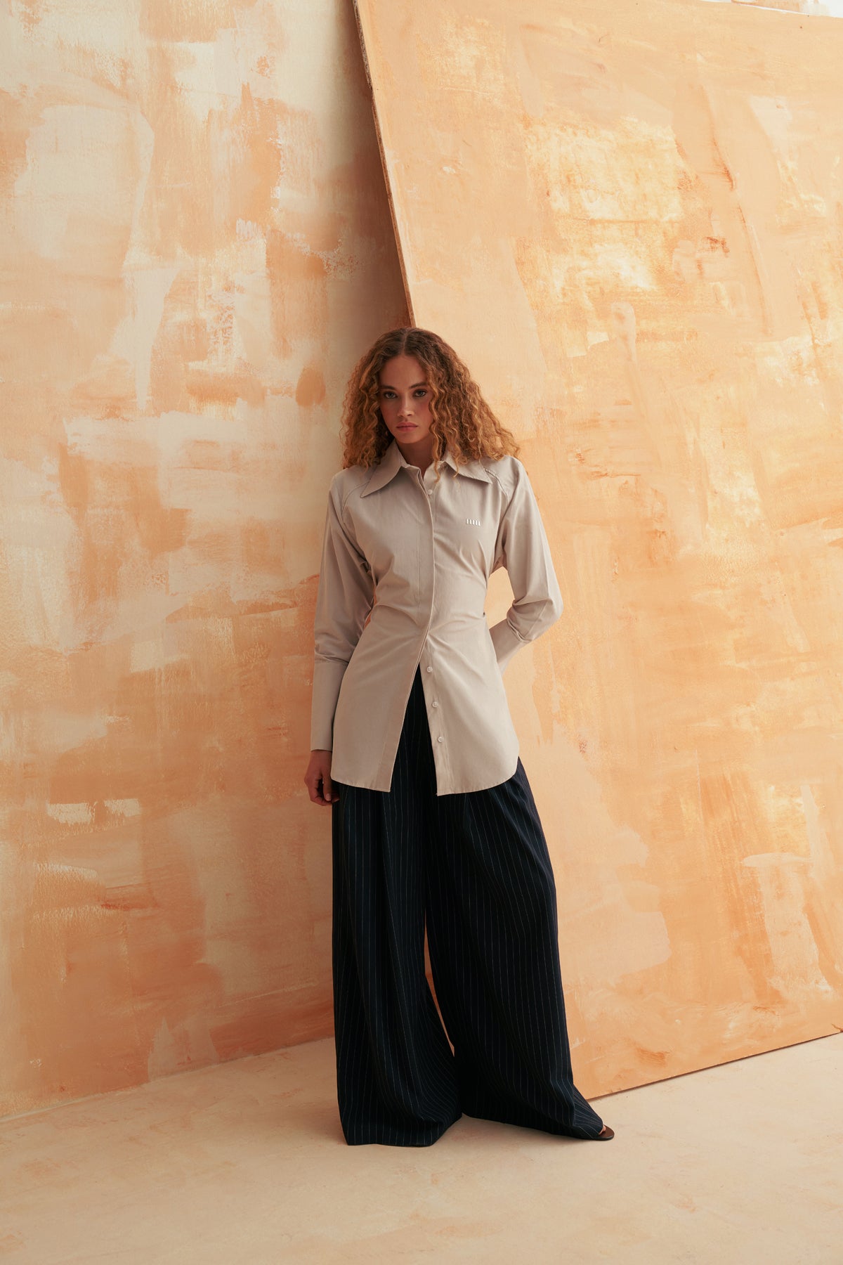 Pileli Lacivert Pantolon