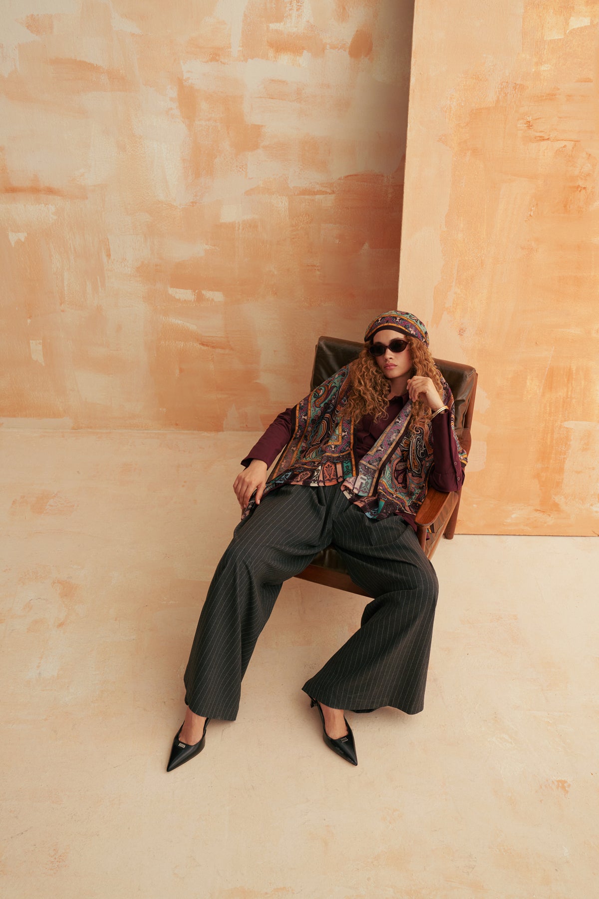 Pileli Füme Pantolon