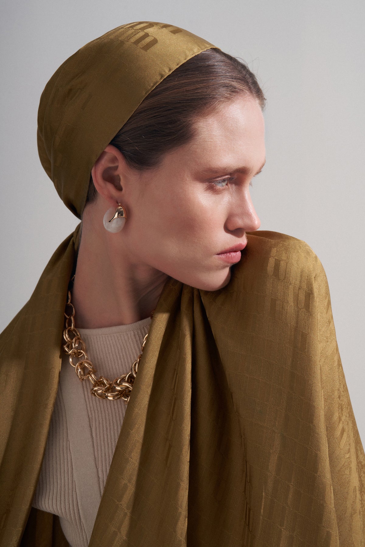 Yağ Yeşili Jakar Şal