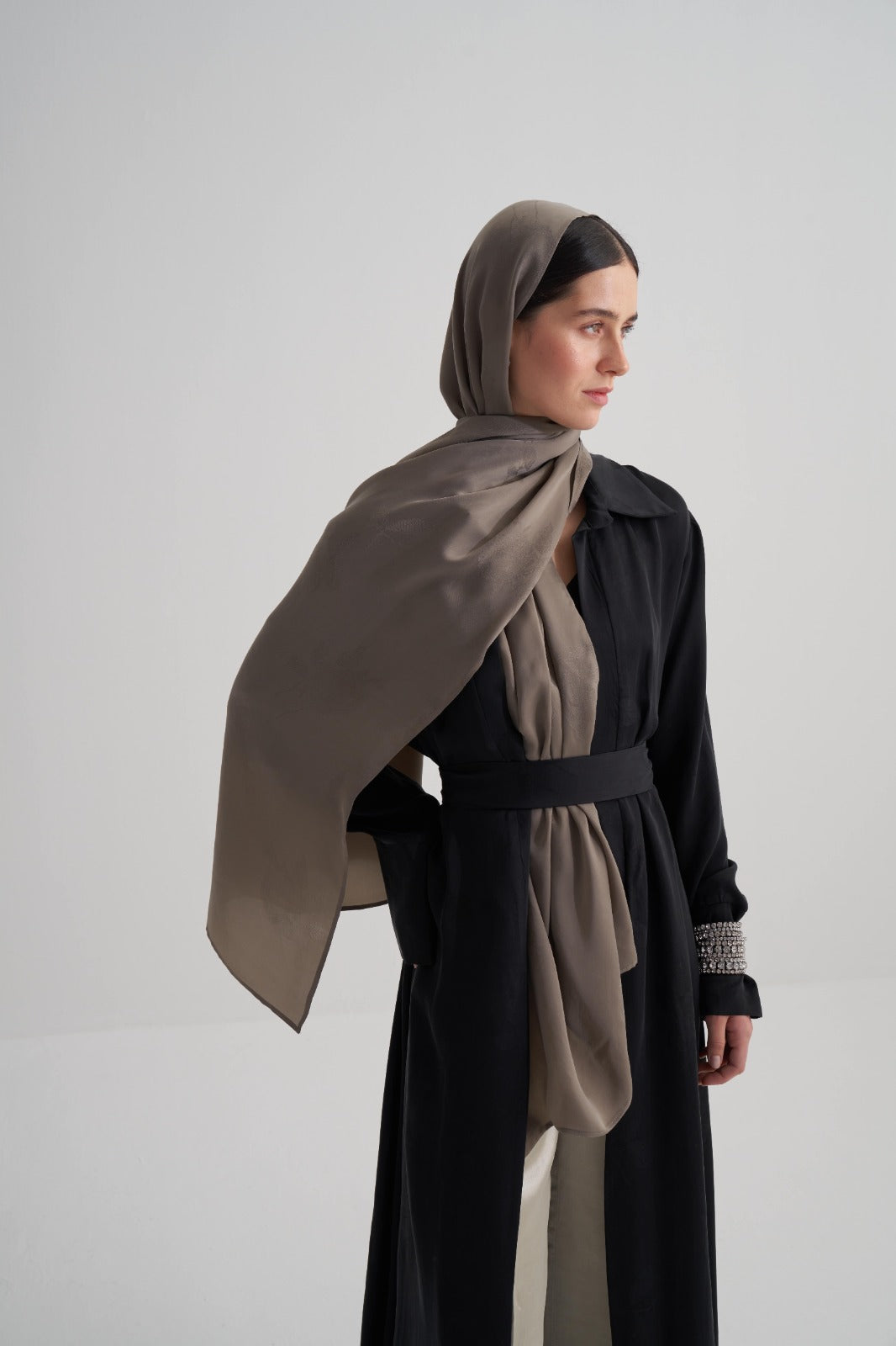 Yeşil Cupro Jakar Çiçekli Şal