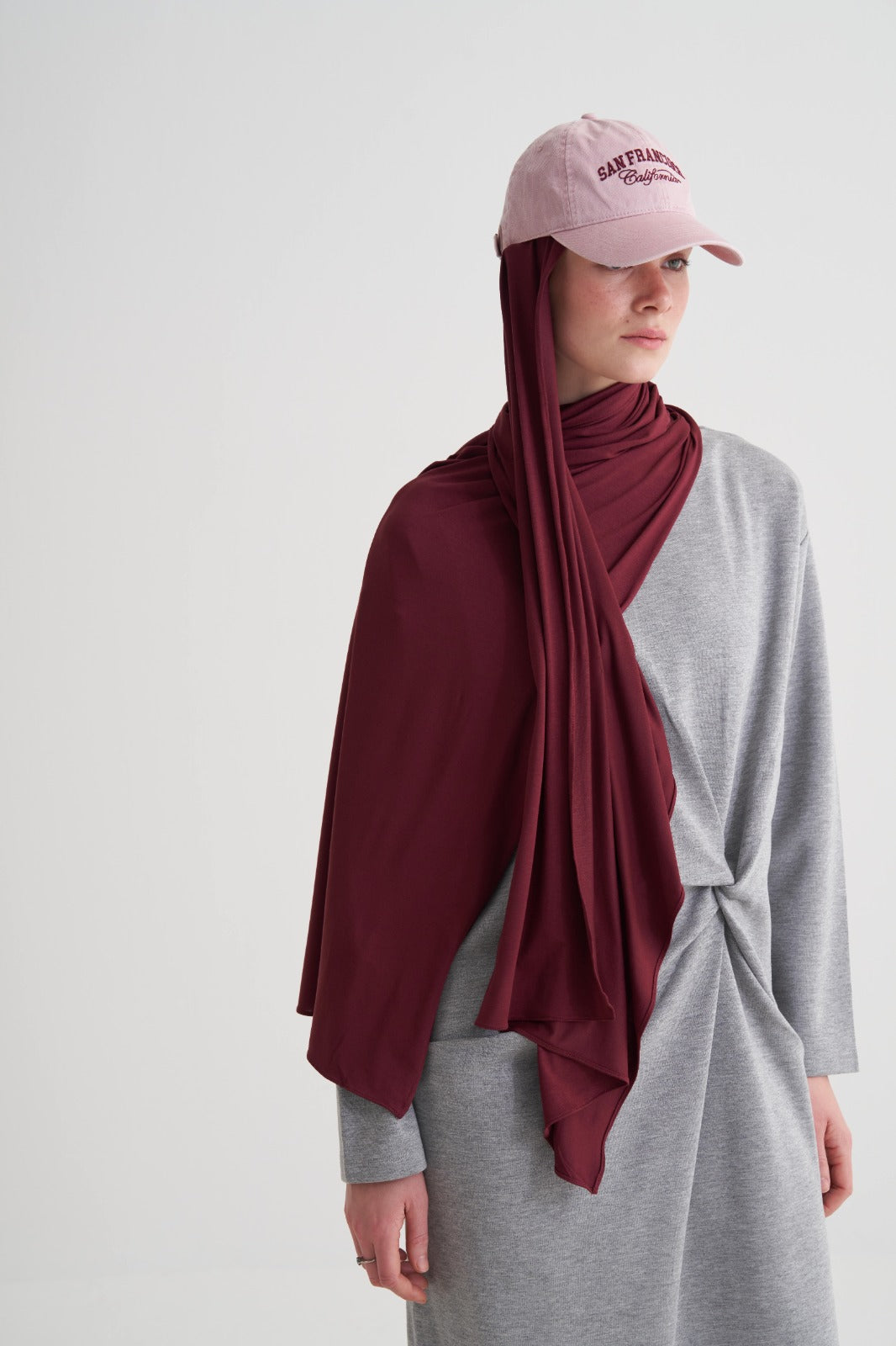 Bordo Modal Likra Şal