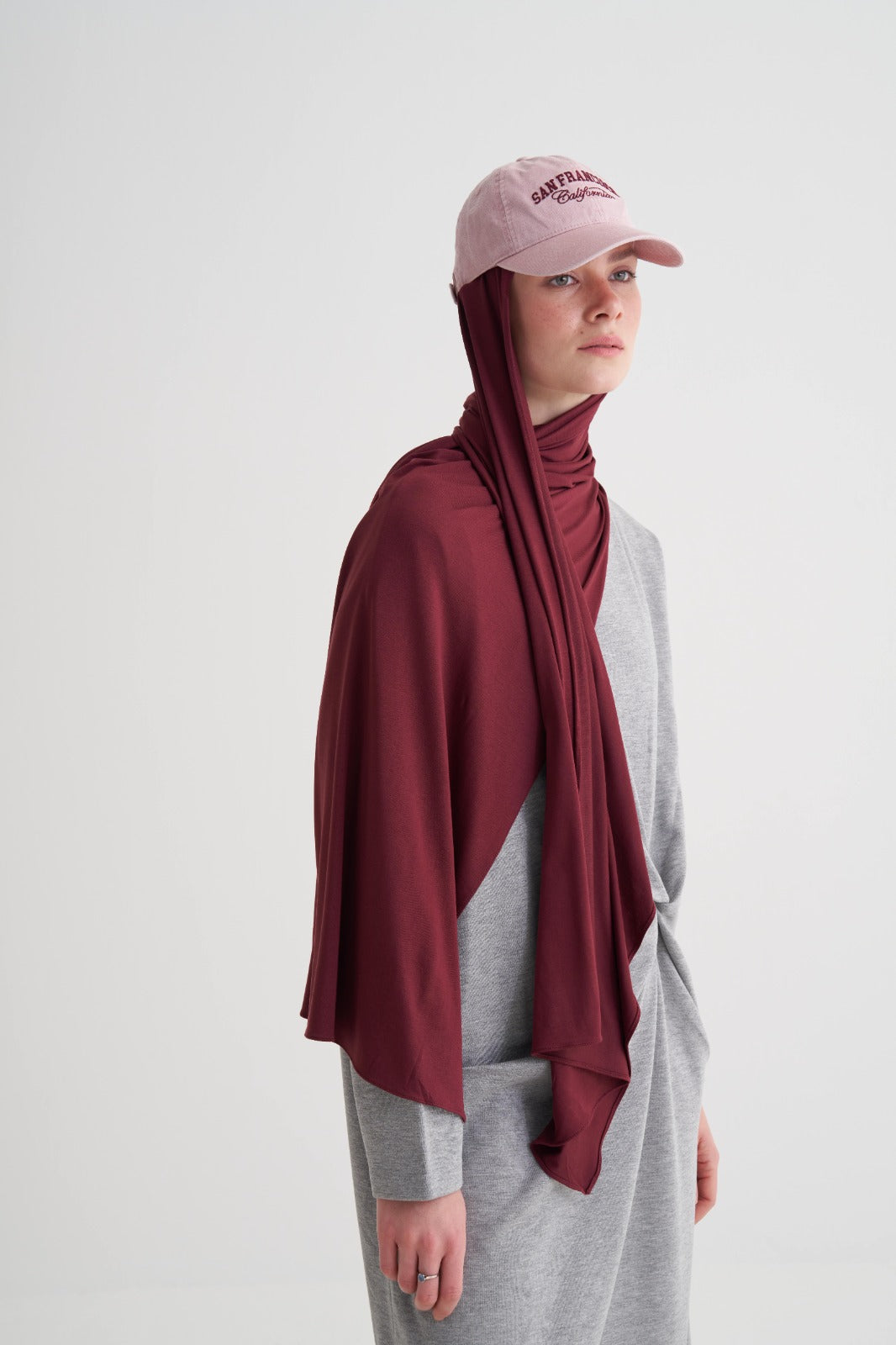 Bordo Modal Likra Şal