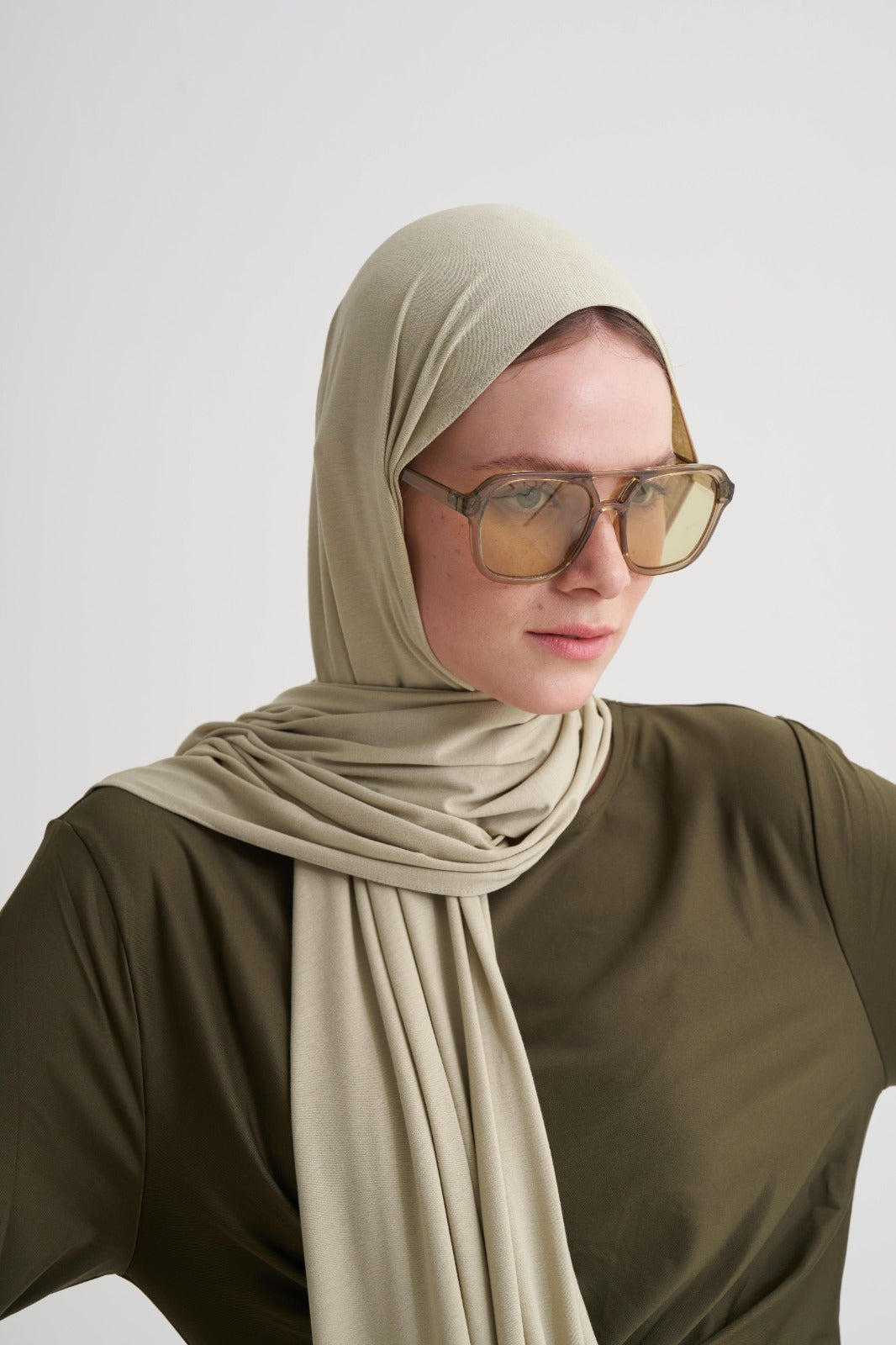Soft Yeşil Modal Likra Şal