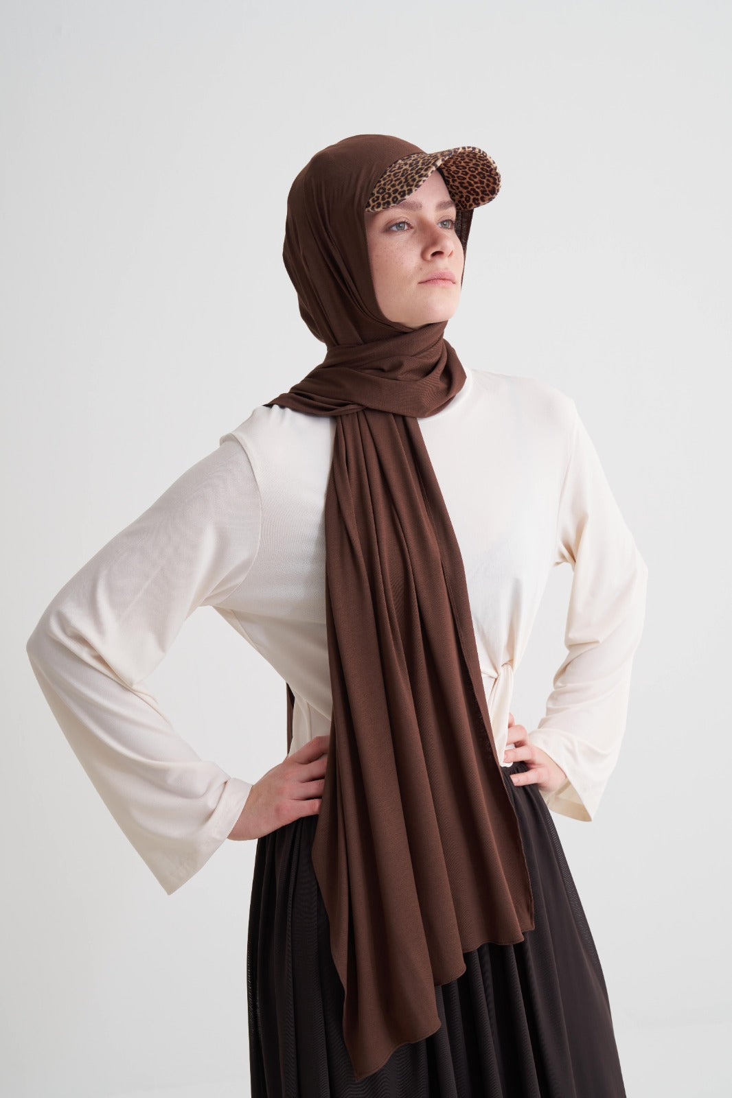 Kahverengi Modal Likra Şal