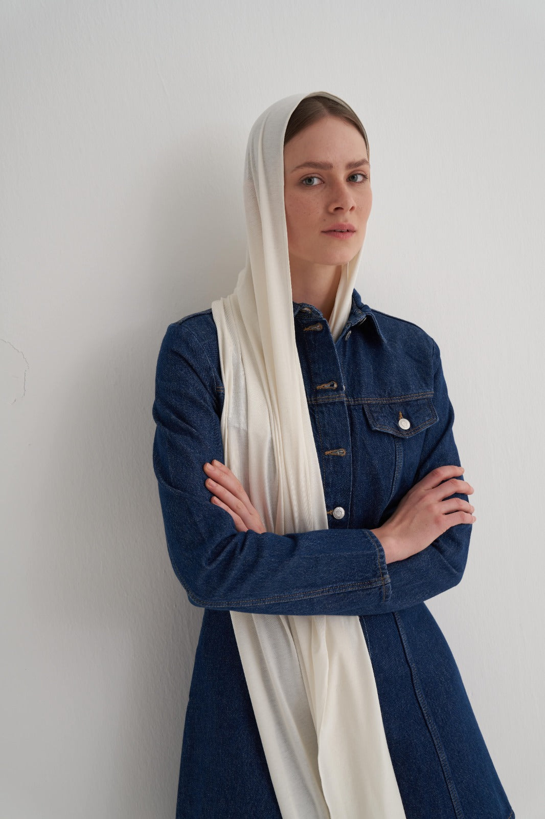 Ekru Modal Likra Şal