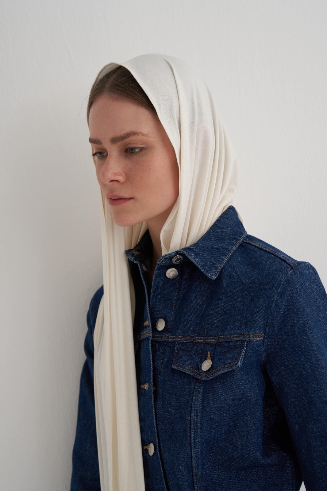 Ekru Modal Likra Şal