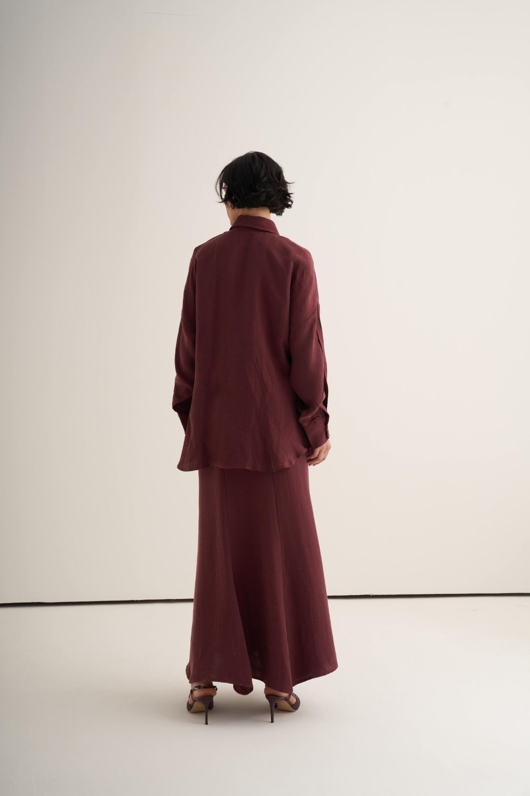 Bordo Cupro Keten Etek